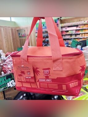 🌺NWT Trader Joe's Peach Mini Tote Bag - Summer 2025